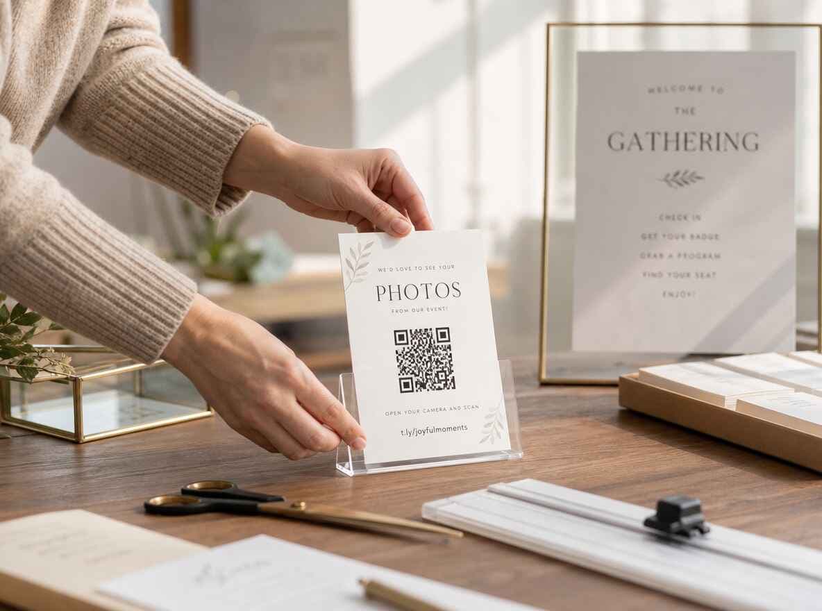Cover image for "Printable QR Code Cards for Event Photos" blog post.